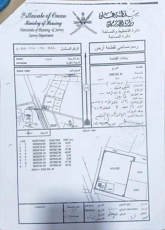 أرض سكنية للبيع في بركاء، الباطنة أرض سكنية للبيع في بركاء، الباطنة